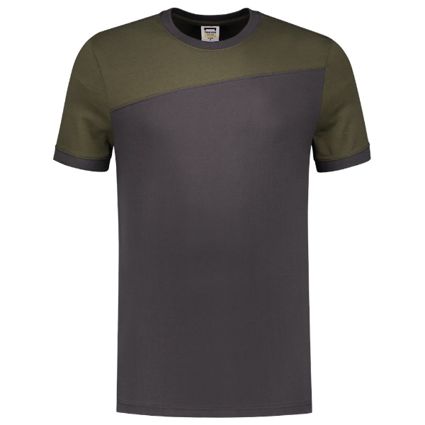 Afbeeldingen van T-Shirt Bicolor 102006 XL darkgrey/army
