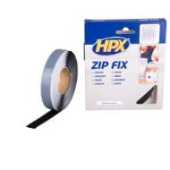 Afbeeldingen van Zip fix klittenband (haak) - zwart 20m