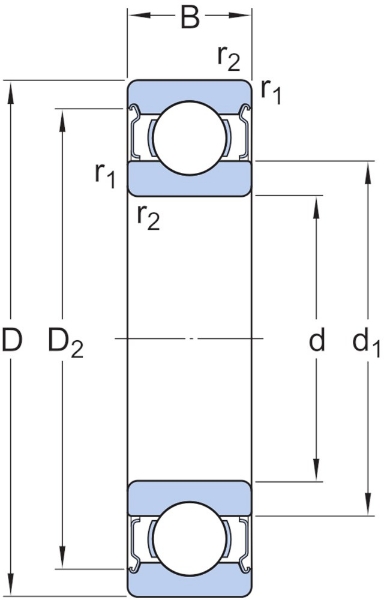Afbeeldingen van SKF groefkogellager eenrijig 624.2Z