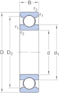 Afbeeldingen van SKF groefkogellager eenrijig 6201.C3