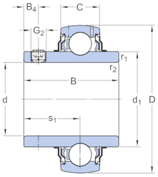 Afbeeldingen van SKF spanringlager yar206 -2f (fag56206)