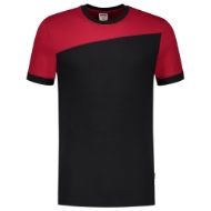 Afbeeldingen van T-Shirt Bicolor Naden 102006 L BlackRed