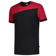 Afbeeldingen van T-Shirt Bicolor Naden 102006 L BlackRed
