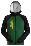Afbeeldingen van Sni sweater 2888 mt.3xl hooded+rits groen/zw.