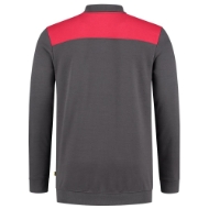 Afbeeldingen van Polosweater Bicolor Naden mt. L DgreyRed