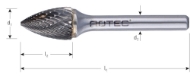 Afbeeldingen van Rotec stiftfrees HM GZ6 6x18x50mm 6mm