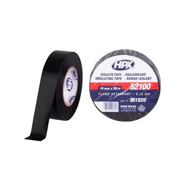 Afbeeldingen van PVC isolatietape VDE - zwart 19mm x 20m IB192