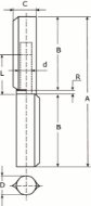 Afbeeldingen van Aanlaspaumelle messing pen 40mm