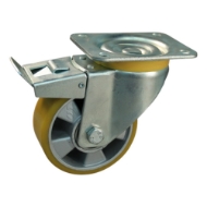 Afbeeldingen van Zwenkwiel 125mm +rem alu/pu 250kg serie 29-91