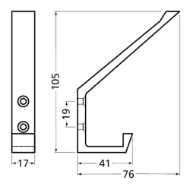 Afbeeldingen van Kapstokhaak alu 1x korte + 1x lange haak