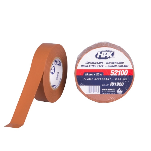 Afbeeldingen van PVC isolatietape VDE - bruin 19mm x 20m IU192