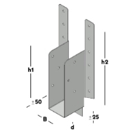 Afbeeldingen van Raveeldrager met strip 190/38x121 1 sv v
