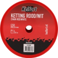 Afbeeldingen van Kel kunst.ketting rood/wit 6mm 25m