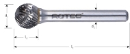 Afbeeldingen van Rotec stiftfrees HM DZ6 3x2,5x38mm 3mm