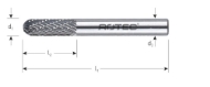 Afbeeldingen van Rotec stiftfrees HM CZ6 6x18x50mm 6mm