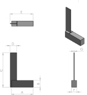 Afbeeldingen van Blokwinkelhaak 200x130mm