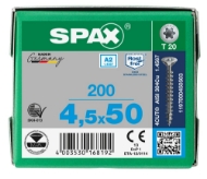 Afbeeldingen van Spax sp.plaatschroef Univ. T20 VD 4,5x50 a2