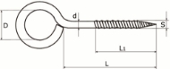 Afbeeldingen van DX Schroefoog houtdraad 4,4x40x16mm verzinkt