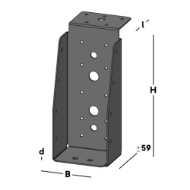 Afbeeldingen van Balkdrager GBS-LL 75x175 zwart