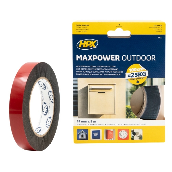 Afbeeldingen van Max Power Outdoor bevestigingstape - zw