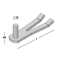 Afbeeldingen van Klauwduim 1/2 steens Ø16x45 EV