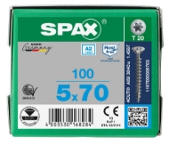 Afbeeldingen van Spax sp.plaatschroef univ. T20 VD 5,0x70 a2