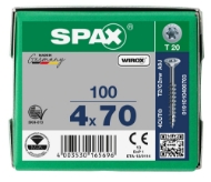 Afbeeldingen van Spax spaanplaatschroef Univ. T20 DD 4,0x70 