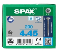 Afbeeldingen van Spax sp.plaatschroef Univ. T20 VD 4,0x45 a2