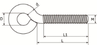 Afbeeldingen van DX Schroefoog M6x20x10mm verzinkt