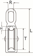Afbeeldingen van DX Katrol Nylon wiel 8mm verzinkt (1 stuks)