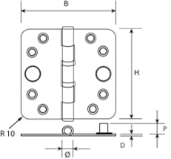 Afbeeldingen van DX Kogellagerscharnier SKG 89x89mm RVS g