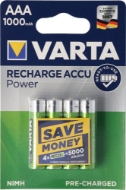 Afbeeldingen van Varta opl.batt. (AAA) 1000mah nimh (4st)