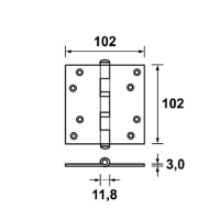 Afbeeldingen van Scharnier vz 102x102mm