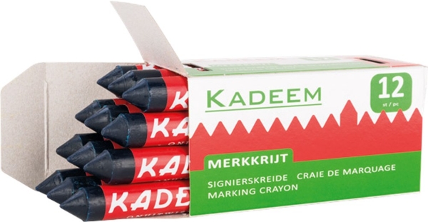 Afbeeldingen van Merkkrijt blauw kadeem 12 stuks