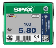 Afbeeldingen van Spax spaanplaatschroef Univ. T20 DD 5,0x80