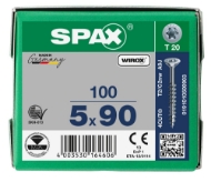 Afbeeldingen van Spax spaanplaatschroef Univ. T20 DD 5,0x90 
