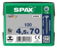 Afbeeldingen van Spax spaanplaatschroef Univ. T20 DD 4,5x70 