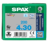 Afbeeldingen van Spax sp.plaatschroef Univ. T20 VD 4,0x30 a2