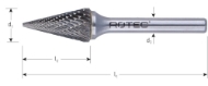 Afbeeldingen van Rotec stiftfrees HM MZ6 12,7x22x71mm 6mm