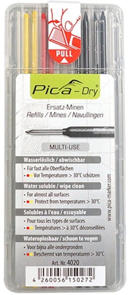 Afbeeldingen van Pica resstift tbv dry marker graf/geel/rood