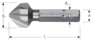 Afbeeldingen van Rotec HSS-G verzinkfrees 90° 1/4"-C6.3 ø20,5