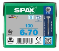 Afbeeldingen van Spax sp.plaatschroef Univ. T20 VD 6,0x70 a2