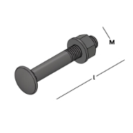 Afbeeldingen van Slotbout met moer din603/555 m8x55 zw