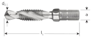 Afbeeldingen van Rotec combi-boortap hss geslepen 1/4" m3x0,5m