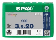 Afbeeldingen van Spax spaanplaatschroef Univ. T20 VD 3,5x20 