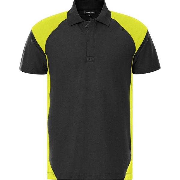 Afbeeldingen van Heavy poloshirt 7047 GPM mt.S zwart/HV geel