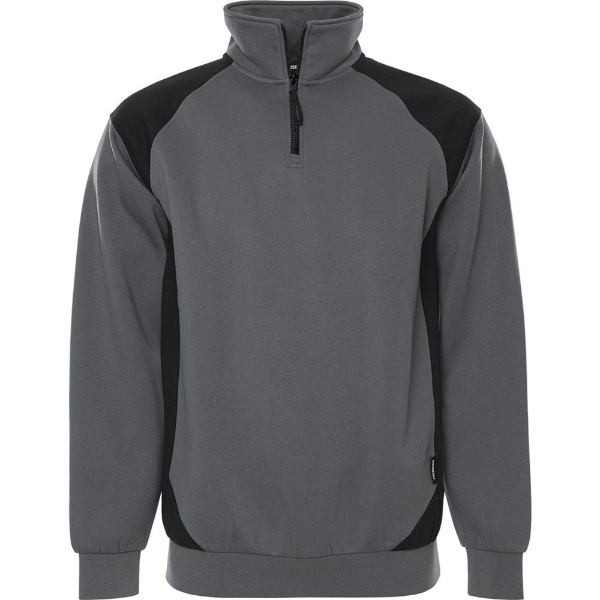 Afbeeldingen van Sweater k.rits 7048 GSM mt.M grijs/zwart