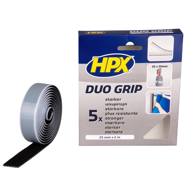 Afbeeldingen van Duo grip klikband - zwart 25mm x 2m DG2502