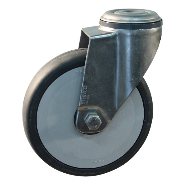 Afbeeldingen van Zwenkwiel 125mm 38-32mm kogellager rvs