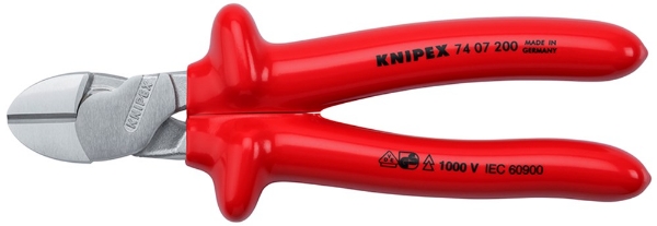 Afbeeldingen van Krachtzijsnijtang VDE 200mm domp. Knipex